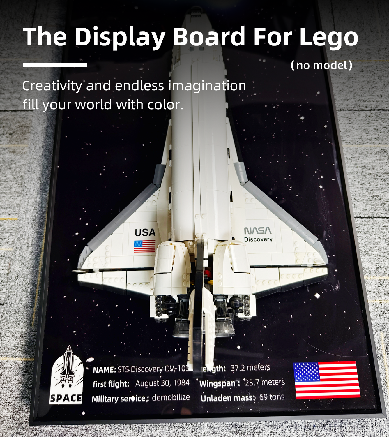 Display Wallboard for LEGO® 10283 Icons NASA Space Shuttle Discovery