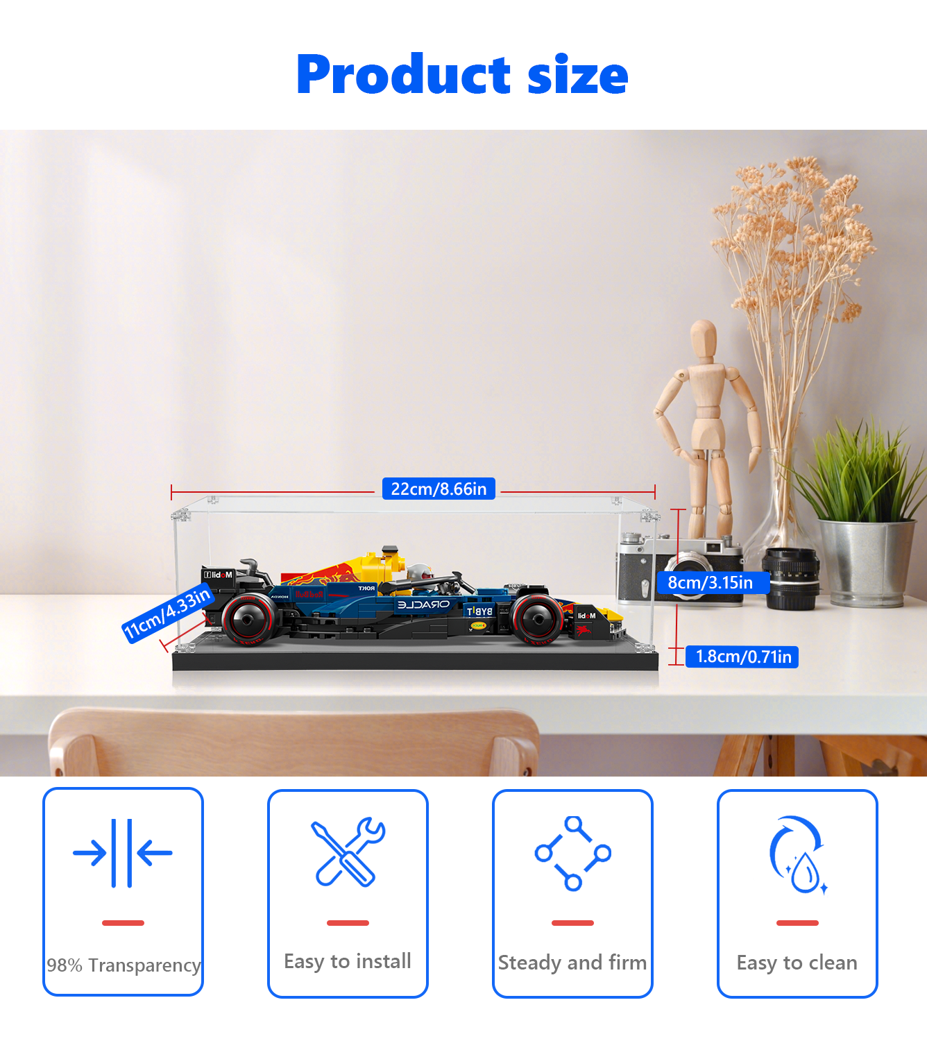 Display Case for LEGO Red Bull Racing RB20 (1 :32 suitable) 77243