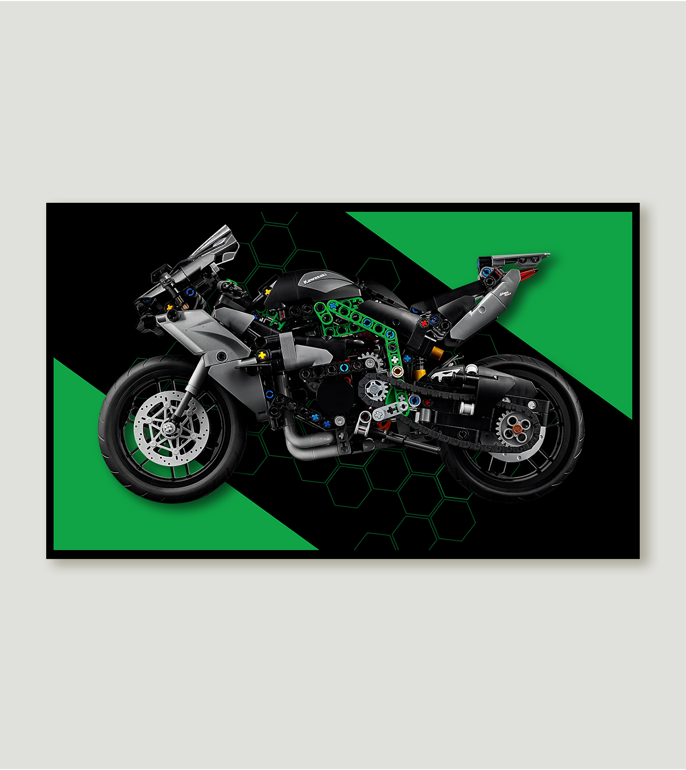 Display Wall Frame for LEGO Technic Kawasaki Ninja H2R 42170(50cm x 30cm)