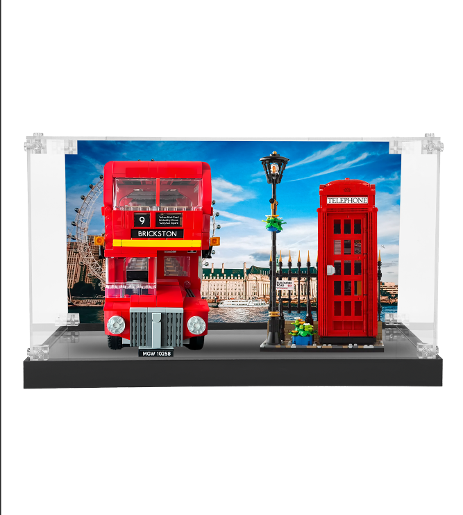 Display Case for London Bus 10258 and Red London Telephone Box 21347