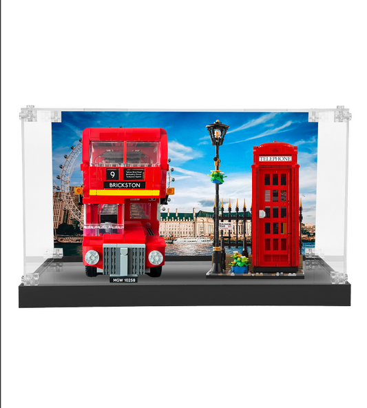 Display Case for London Bus 10258 and Red London Telephone Box 21347