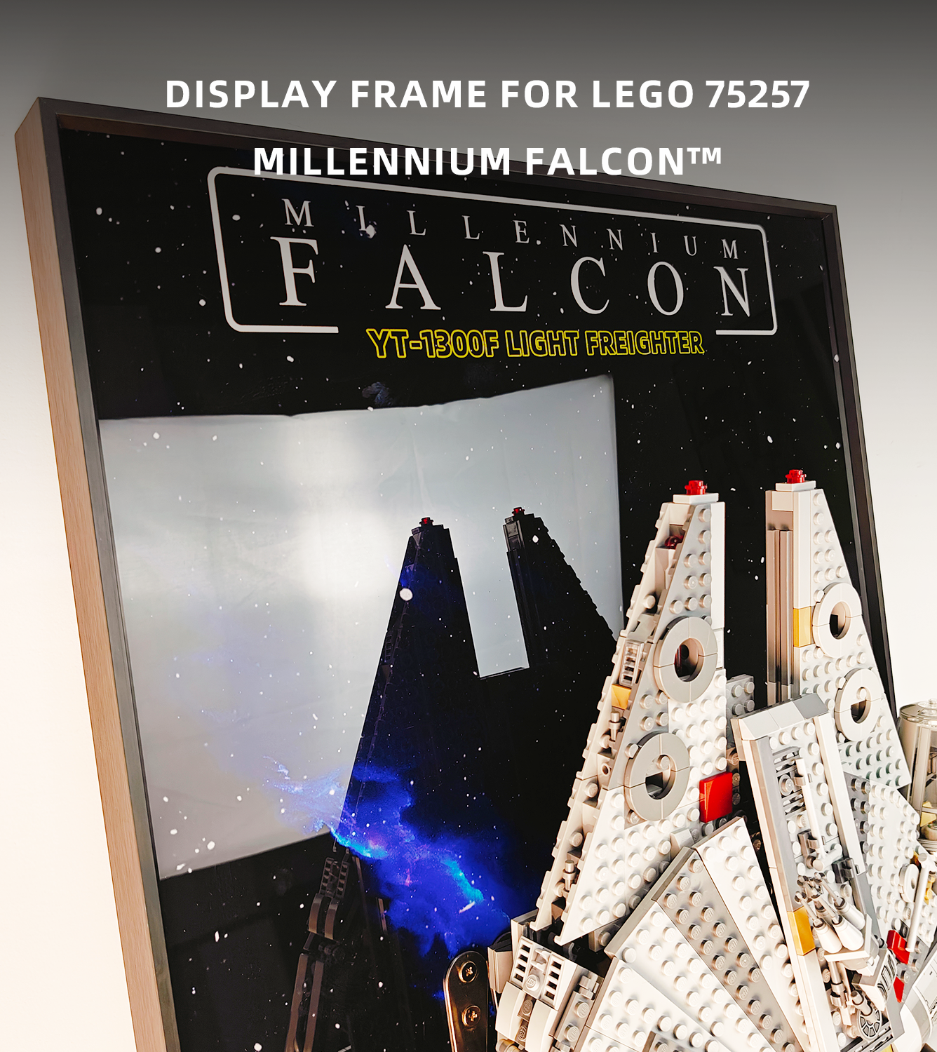 Display Wall Frame for Lego 75257 Star Wars Millennium Falcon