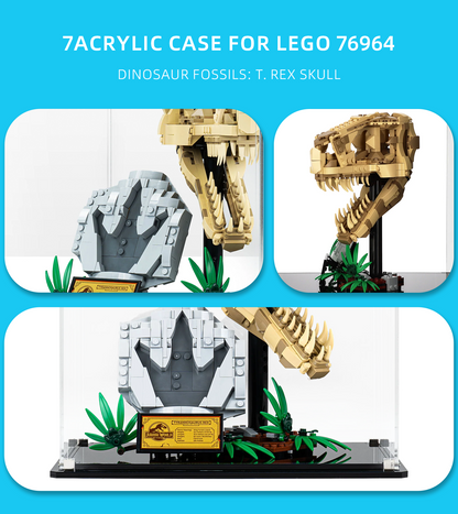 Display Case for Lego Dinosaur Fossils T. rex Skull 76964