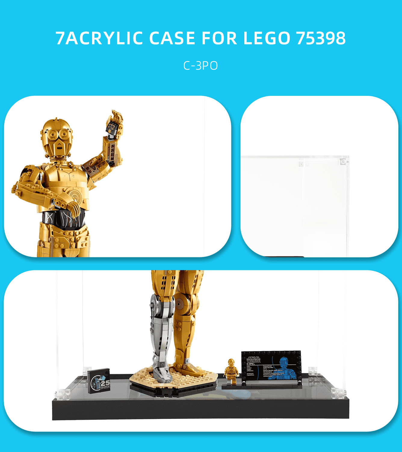 Display Case for LEGO Buildable C3PO 75398