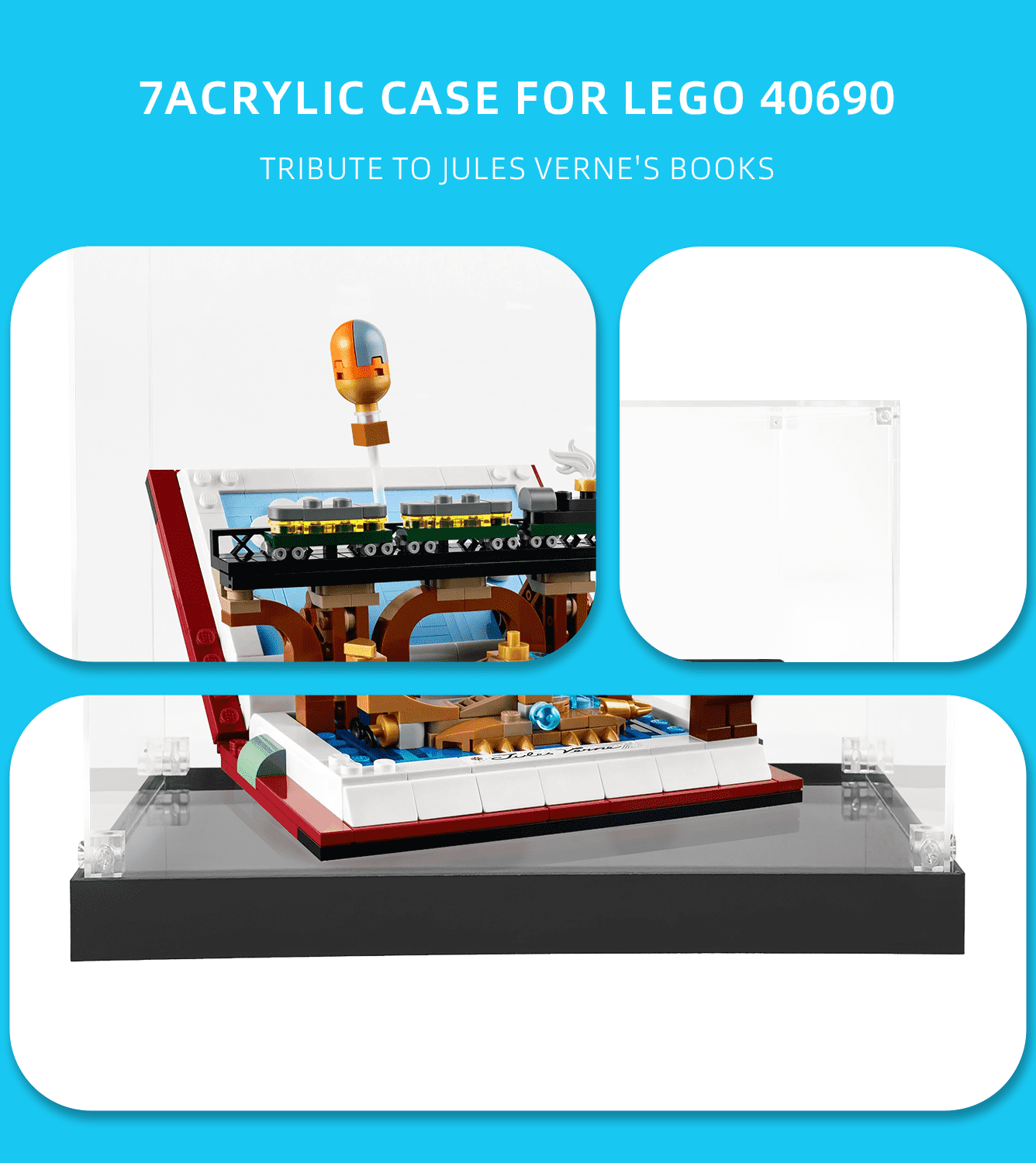 Display case for LEGO Tribute to Jules Verne's Books 40690 - ICUANUTY