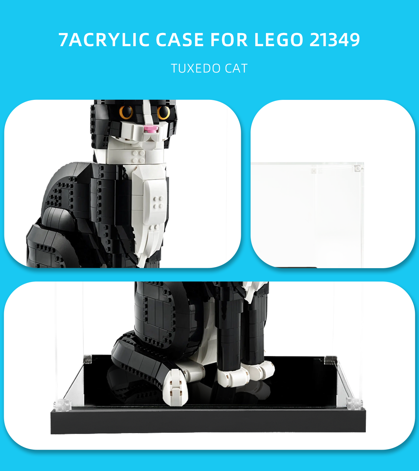 Display case for LEGO Tuxedo Cat 21349 - ICUANUTY