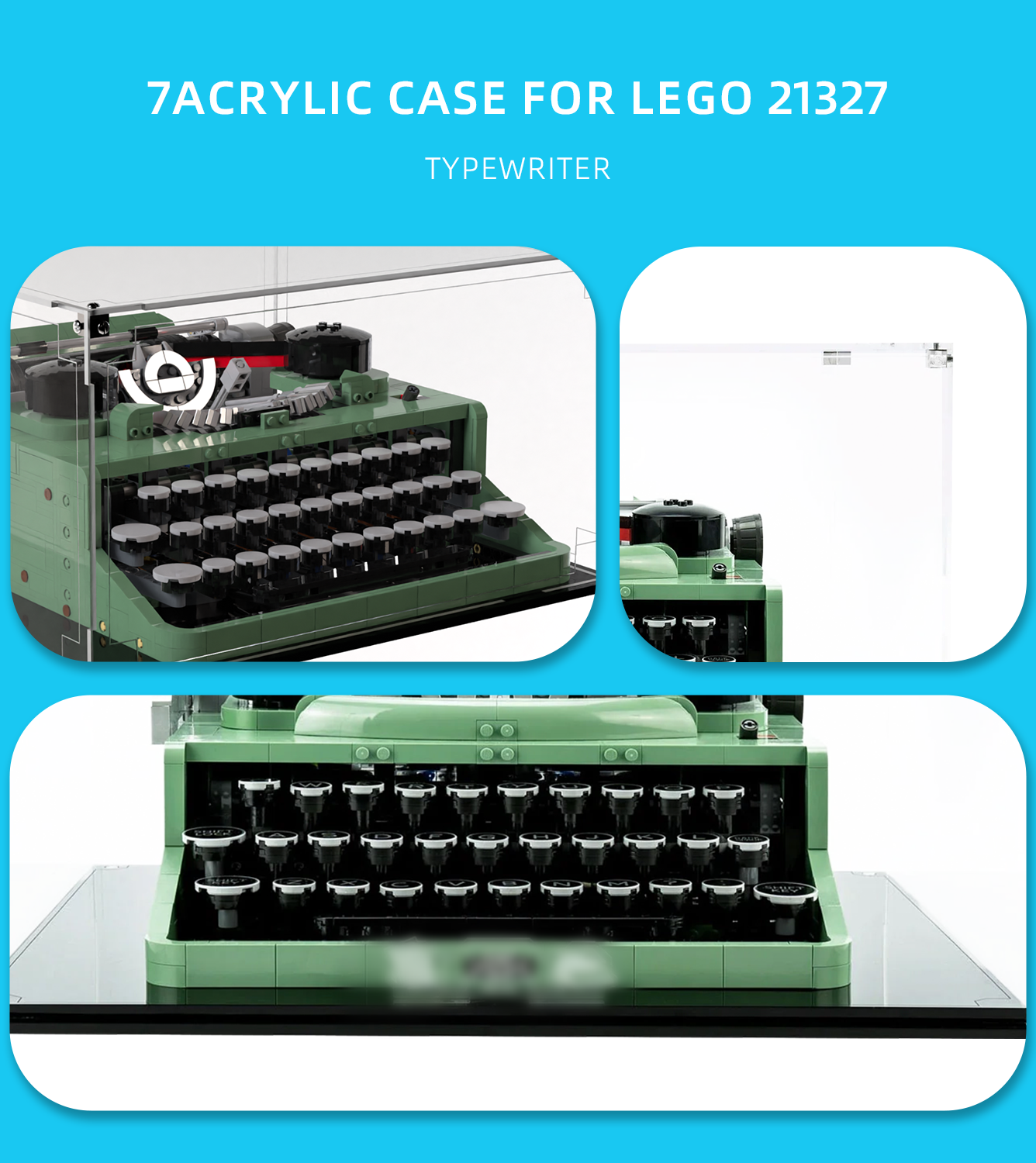Display Case for Lego Ideas Typewriter 21327