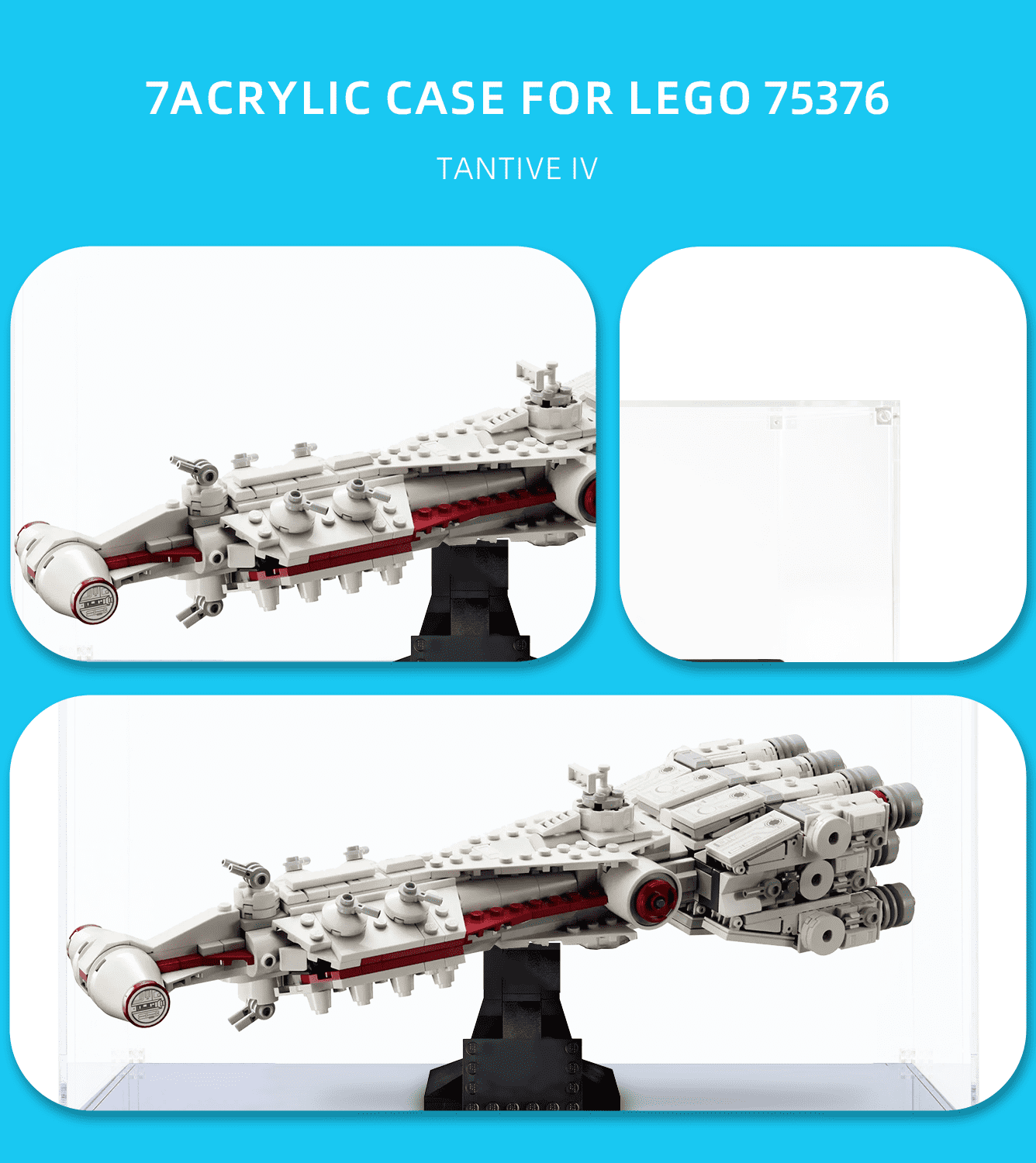 Display case for Star Wars LEGO Tantive IV 75376