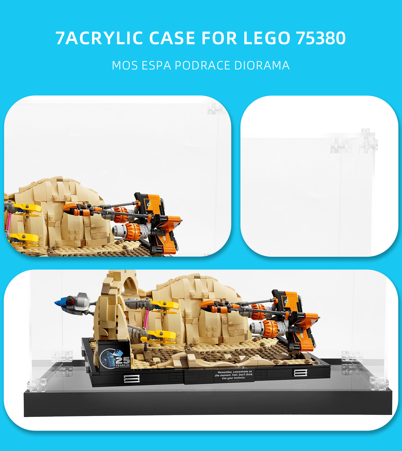 Display case for LEGO Mos Espa Podrace Diorama 75380