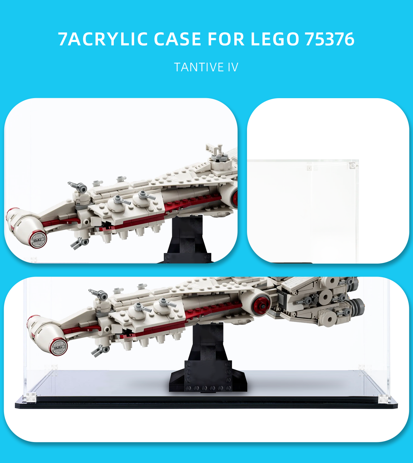 Display case for Star Wars LEGO Tantive IV 75376