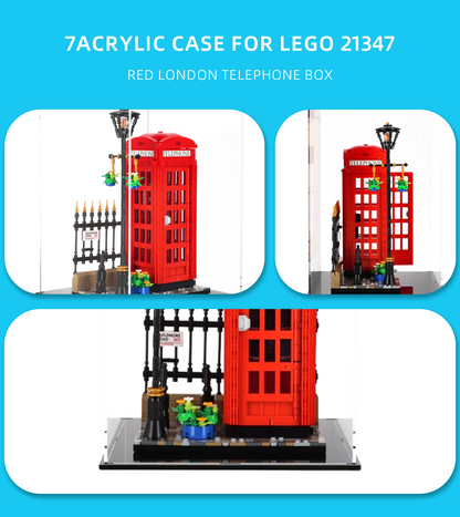 Display case for LEGO Creator Red London Telephone Box 21347