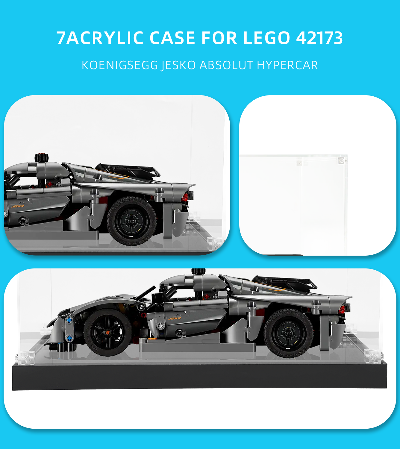 Display case for LEGO Koenigsegg Jesko Absolut Hypercar 42173