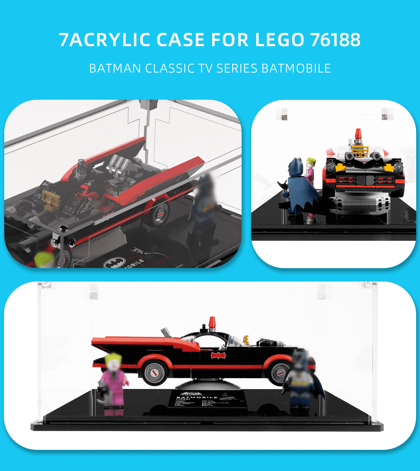 Display Case for Lego Batman Classic TV Series Batmobile 76188 - ICUANUTY