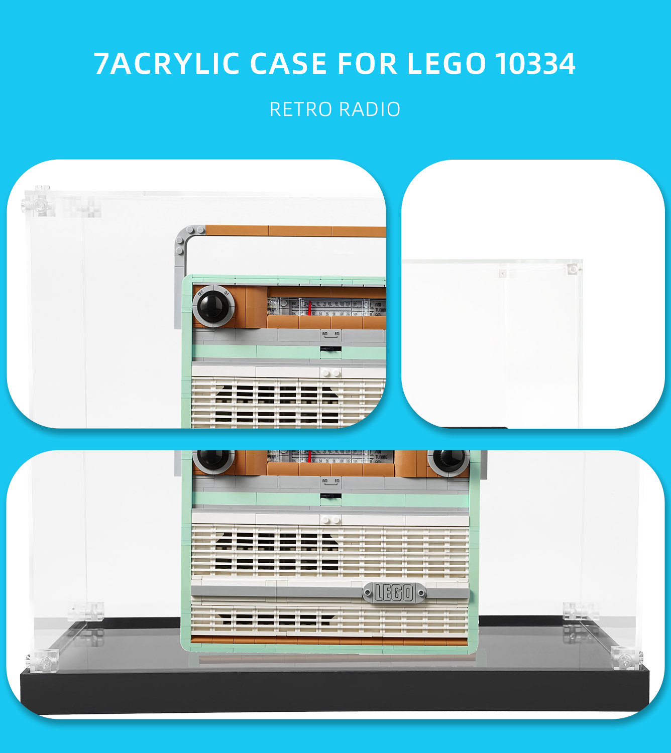 Display Case for LEGO Icons Retro Radio 10334