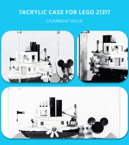 Display Case for Lego ideas Steamboat Willie 21317