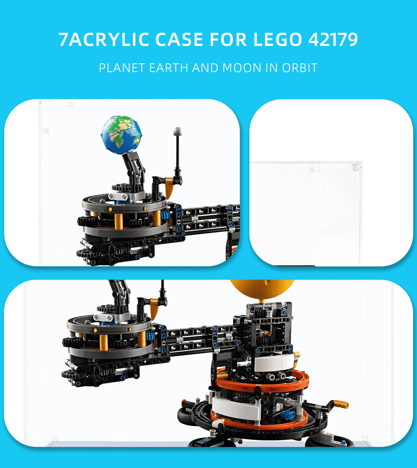 Display case for LEGO Technic Planet Earth and Moon in Orbit 42179