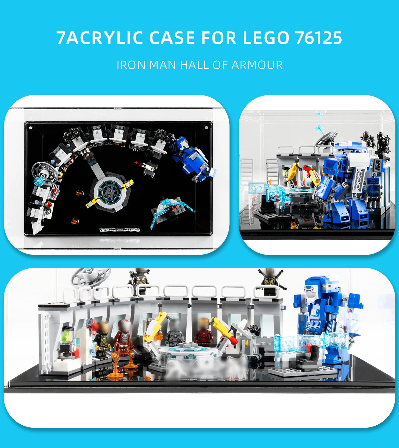 Display Case for Lego Marvel Iron Man Hall of Armour 76125