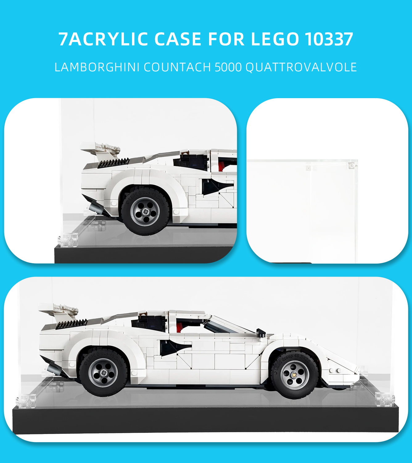 Display case for LEGO Lamborghini Countach 5000 Quattrovalvole 10337