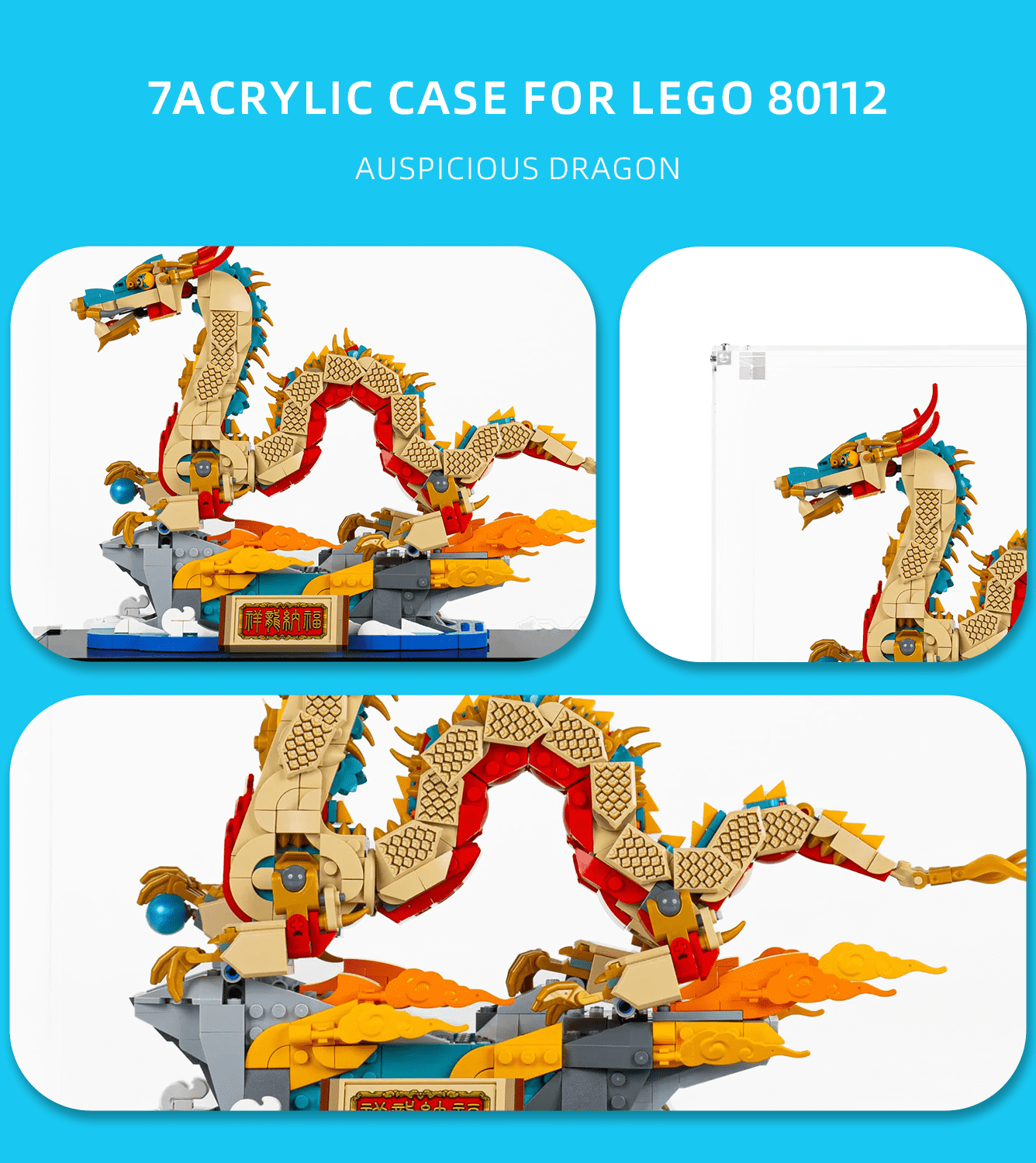 Display Case for Lego Auspicious Dragon 80112