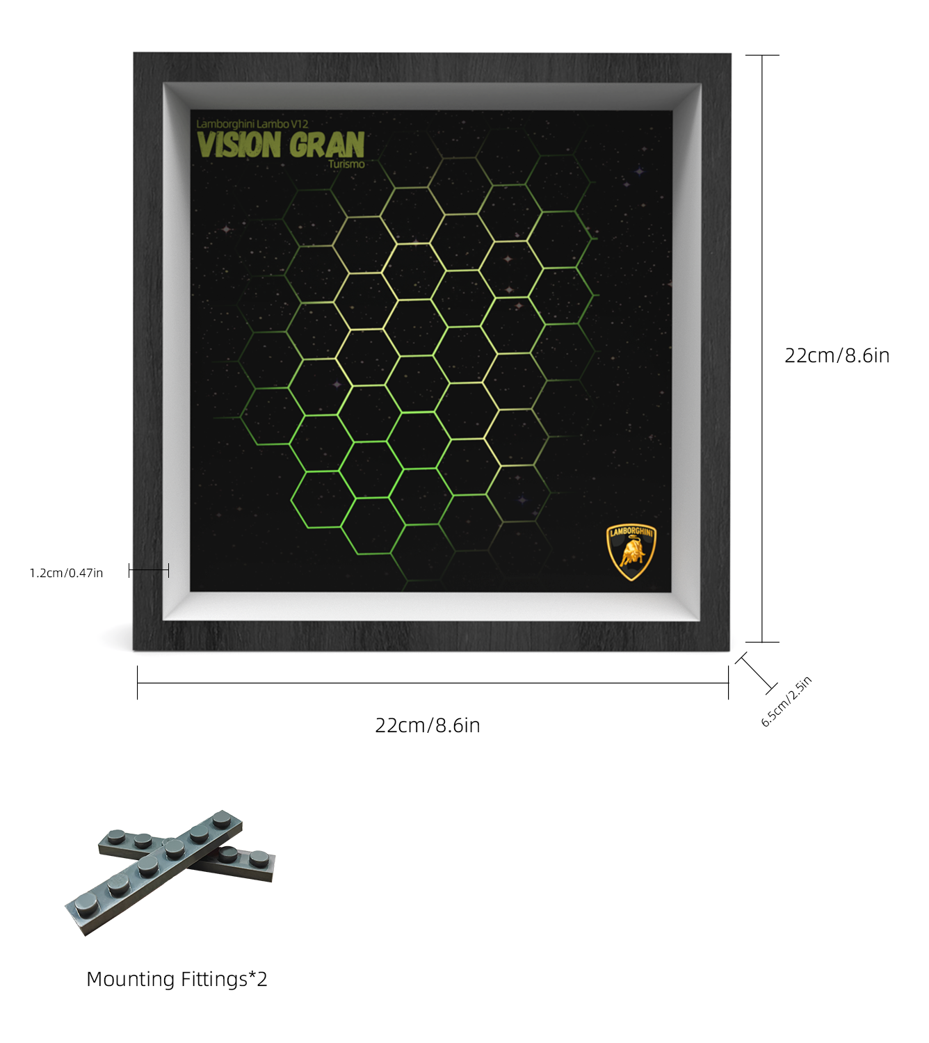 Display Car Frame for Lego Speed Champions Lambo V12 Vision GT 76923 - ICUANUTY