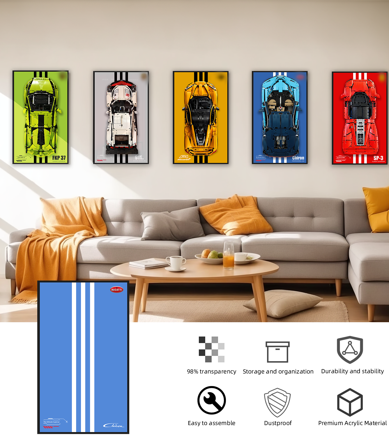 Display Wallboard for LEGO Technic Super Cars