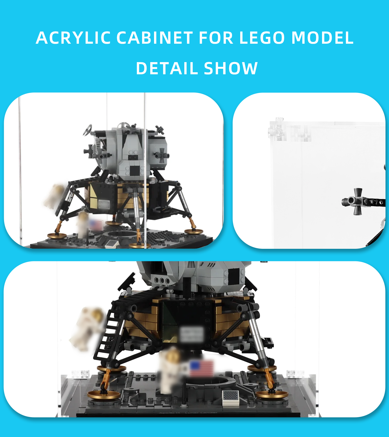 Display Case For Lego NASA Apollo 11 Lunar 10266