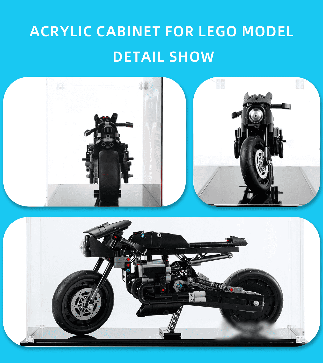 Display Case for Lego Technic The Batman - Batcycle 42155 - ICUANUTY