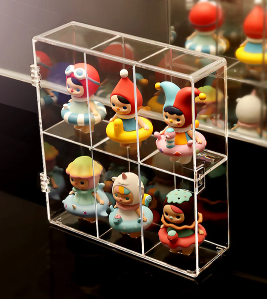 Display Case Cabinet for Minifigure Doll Toy