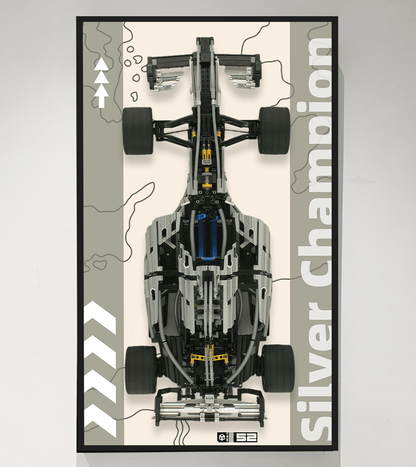 Display Wallboard for LEGO Technic Silver Champion 8458 - ICUANUTY