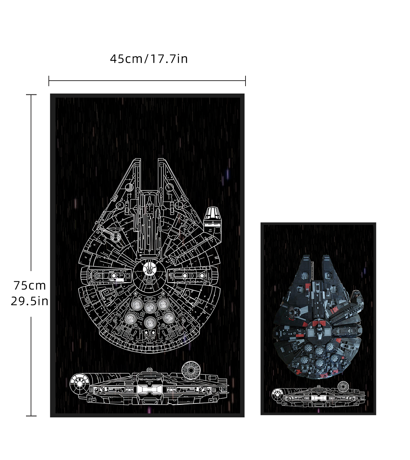 Display Wall Frame  for LEGO  Star Wars The Dark Falcon 75389