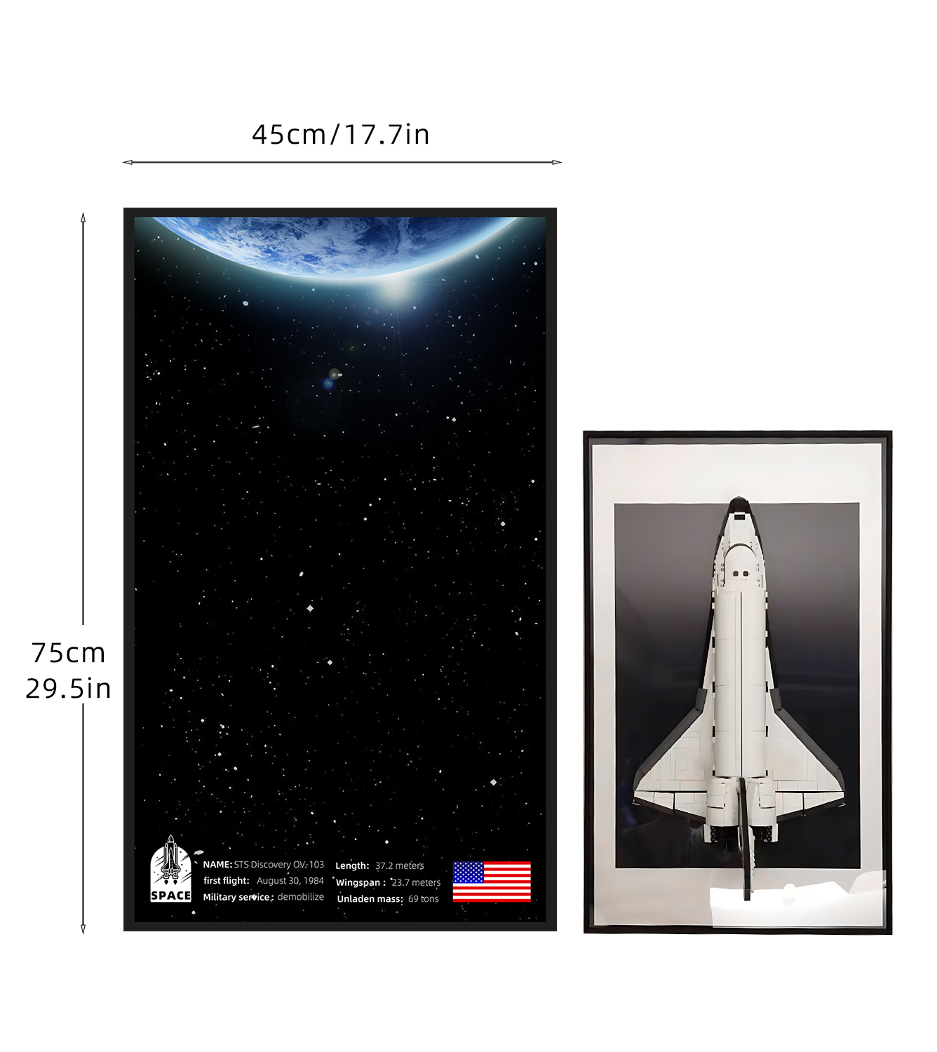 Display Wallboard for LEGO® 10283 Icons NASA Space Shuttle Discovery