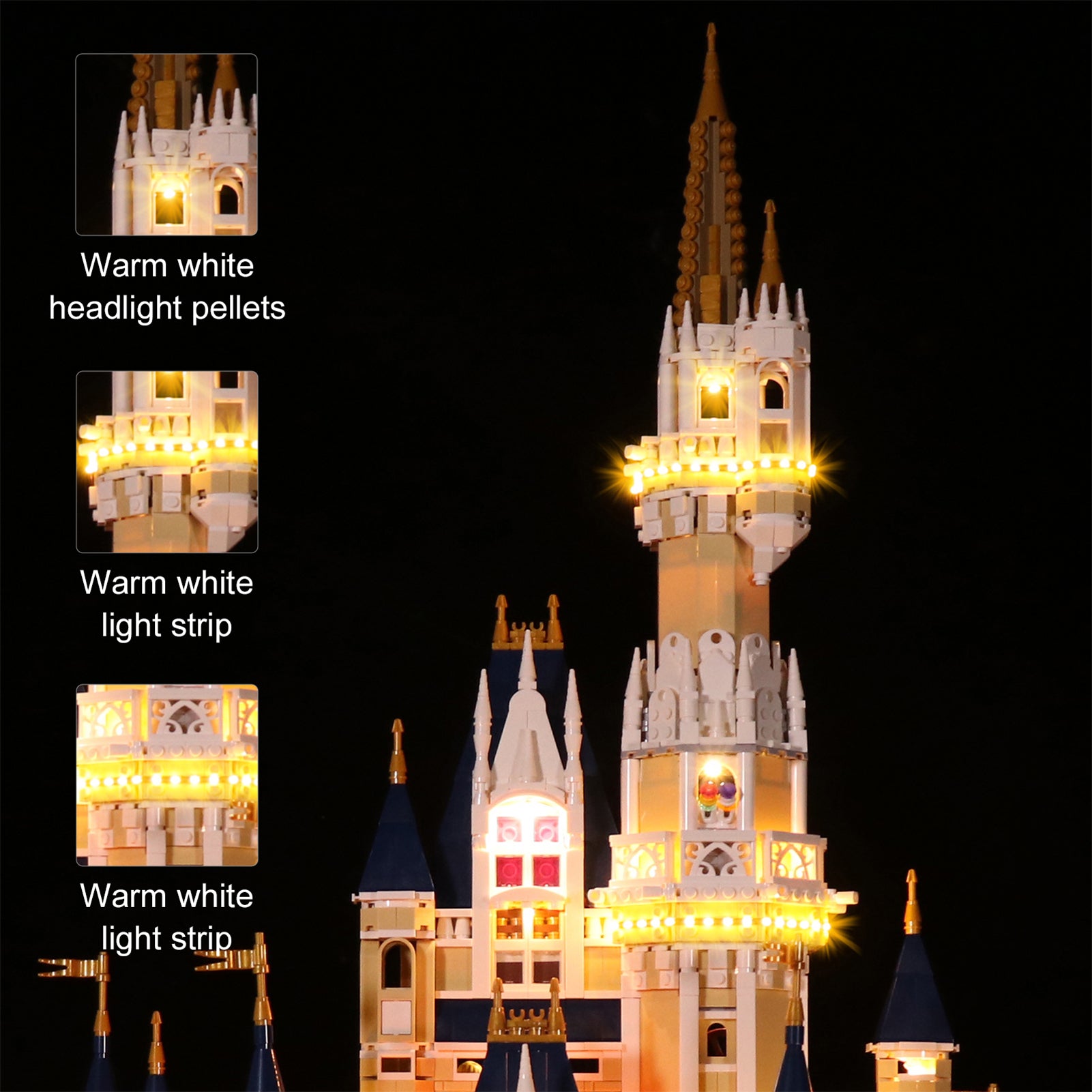 LED Lighting good kit for ® Disney Castle 71040