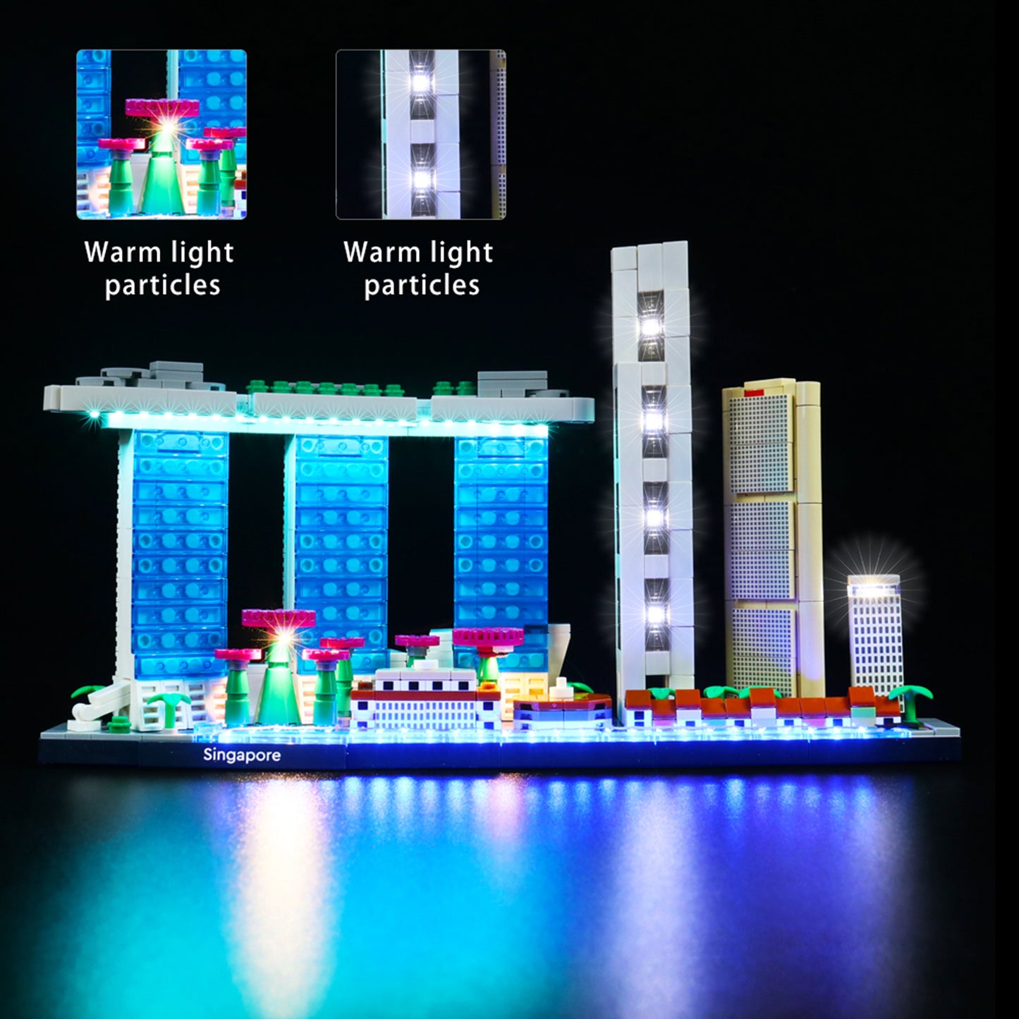 Light kit for Lego Architecture 21057 Singapore