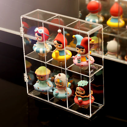 Display Case Cabinet for Minifigure Doll Toy