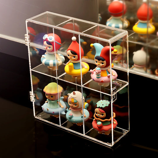 Display Case Cabinet for Minifigure Doll Toy